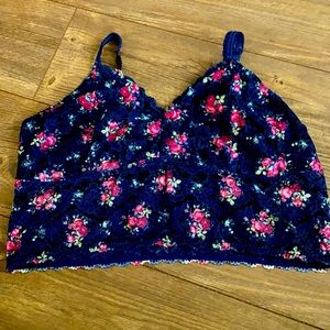 Navy blue with flowers bralette